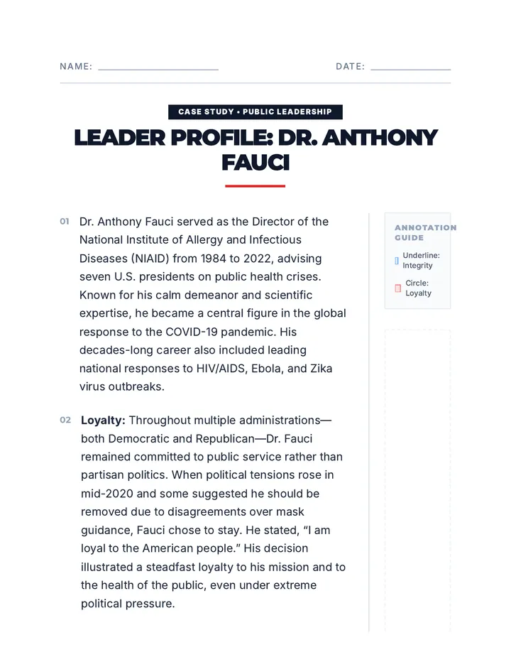 Leader Profile Handout