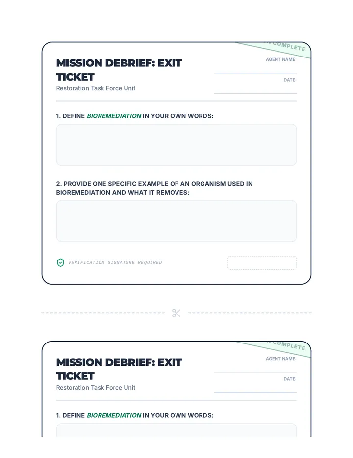 Restoration Exit Ticket