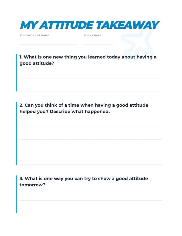 My Attitude Takeaway Worksheet