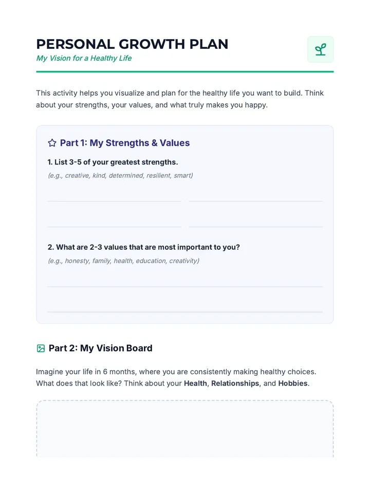 Personal Growth Plan Activity