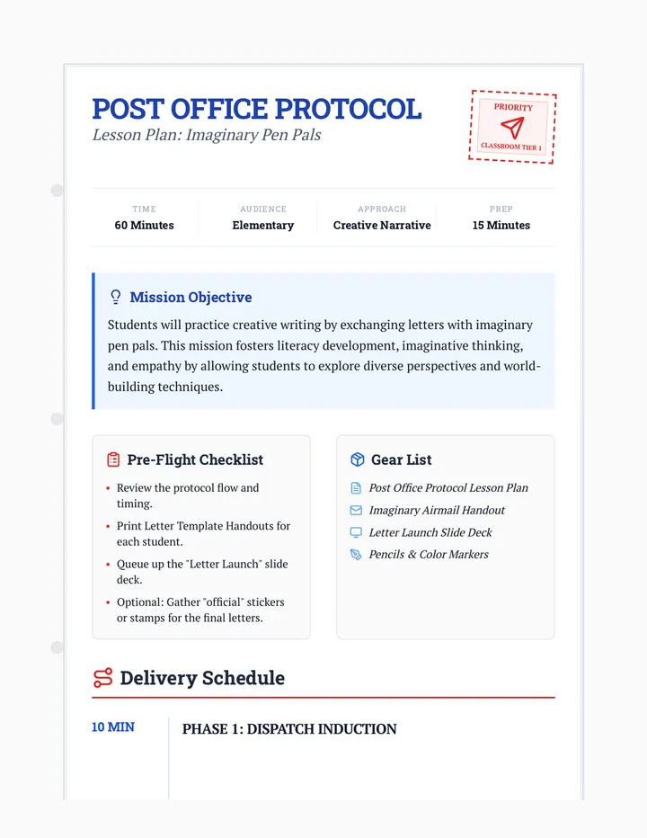 Post Office Protocol Lesson Plan
