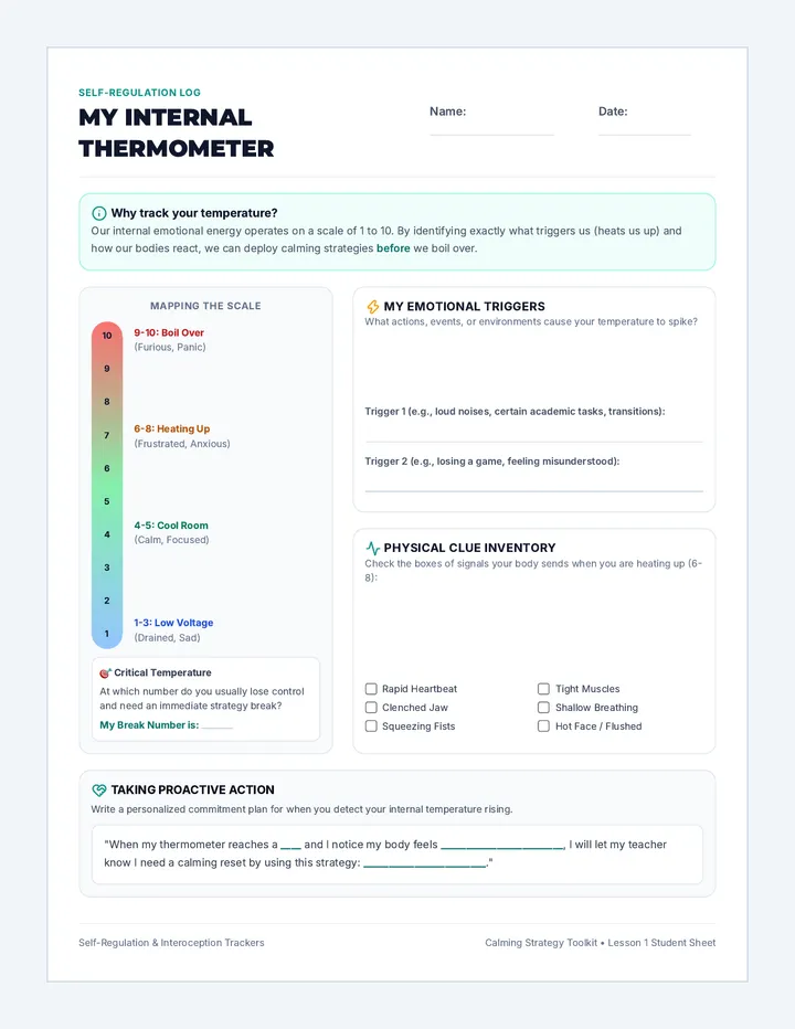 Internal Thermometer Worksheet