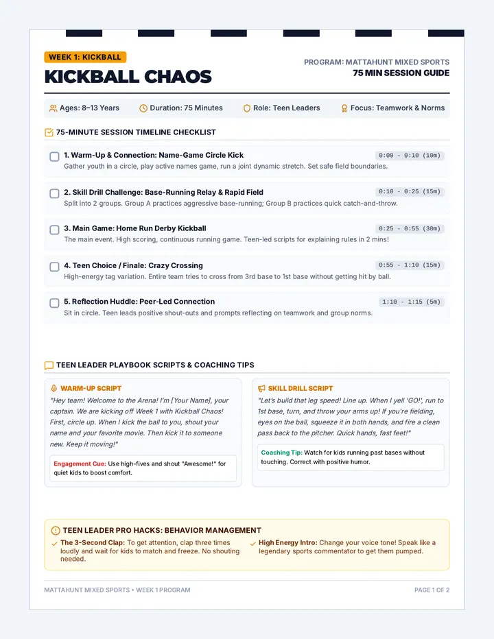 Kickball Chaos Playbook