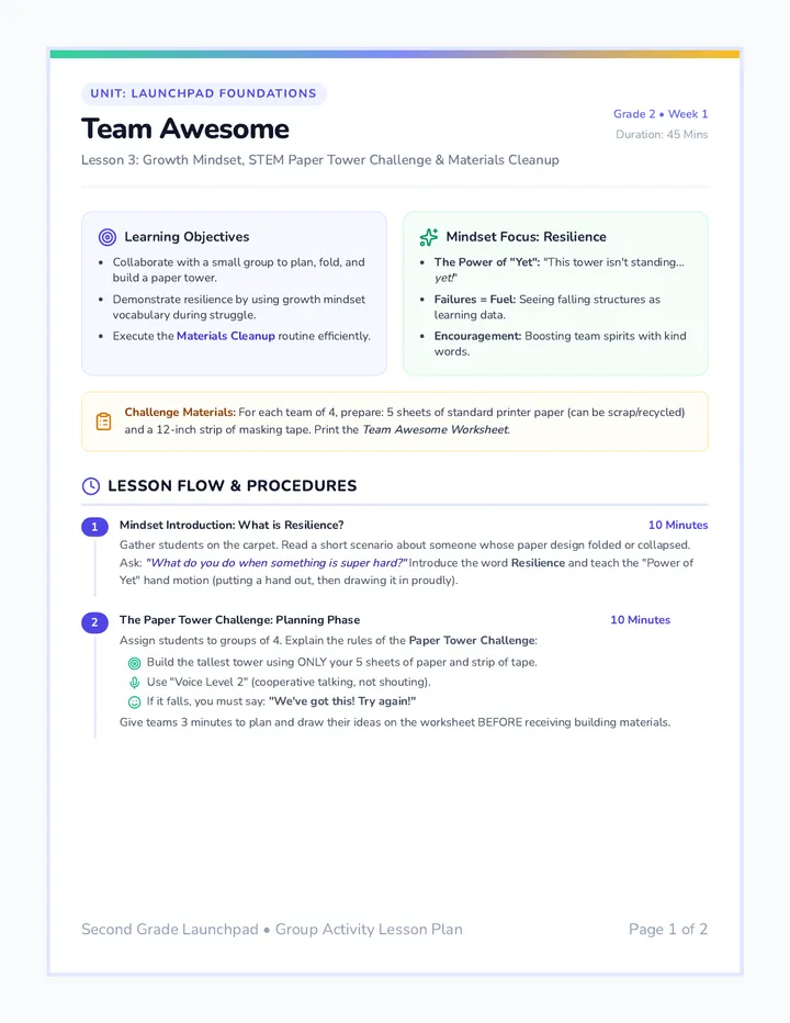 Team Awesome Teacher Guide
