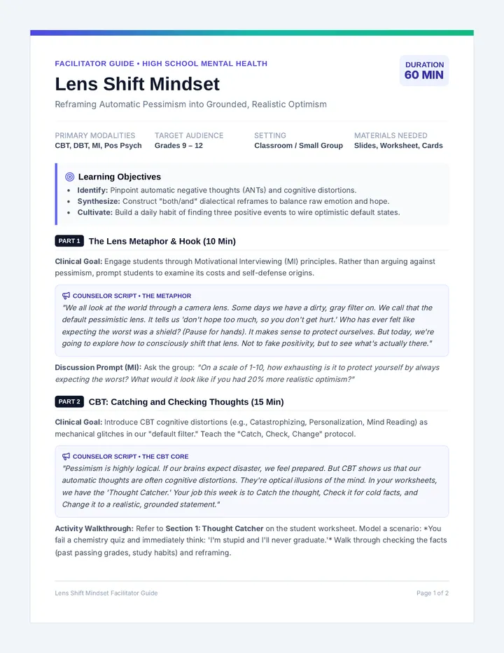 Lens Shift Facilitator Guide