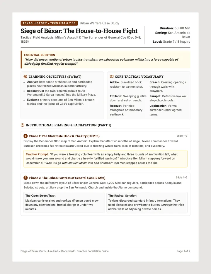 Winter Siege Lesson Plan
