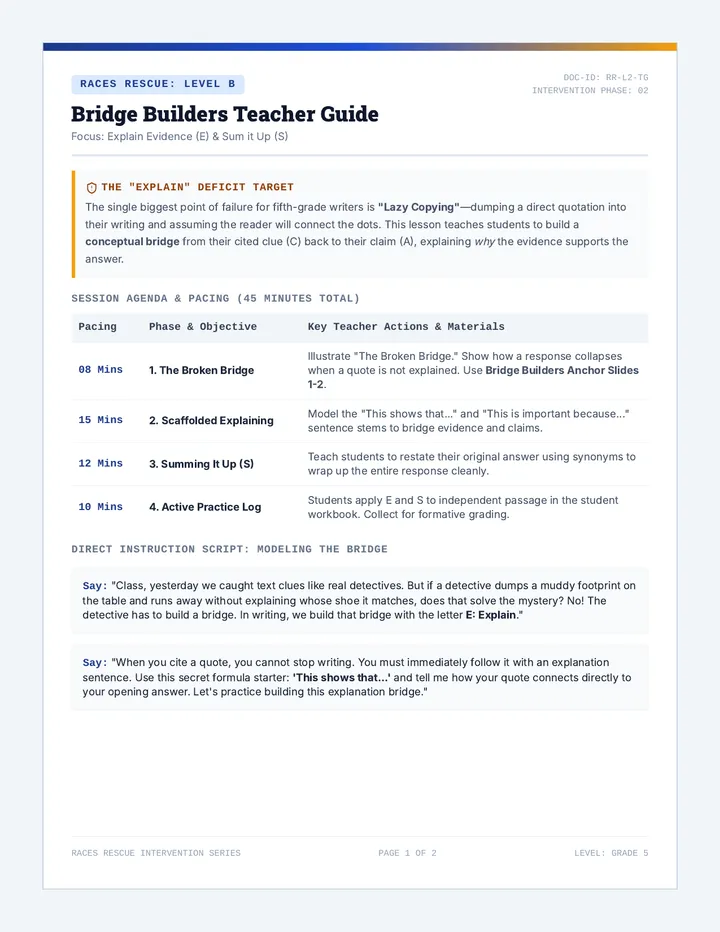 Bridge Builders Teacher Guide