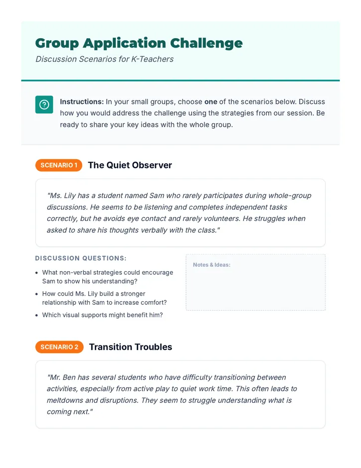 Discussion Prompts for Teachers