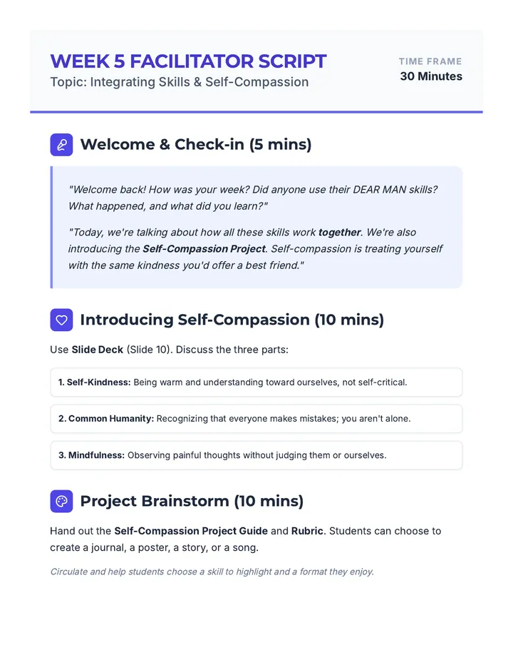 Week 5 Integrating Skills Script