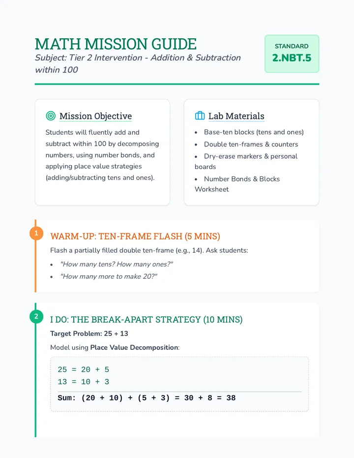 Math Mission Teacher Guide