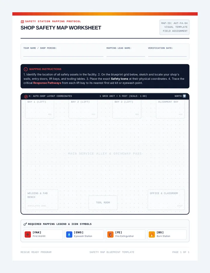 Shop Safety Map Worksheet