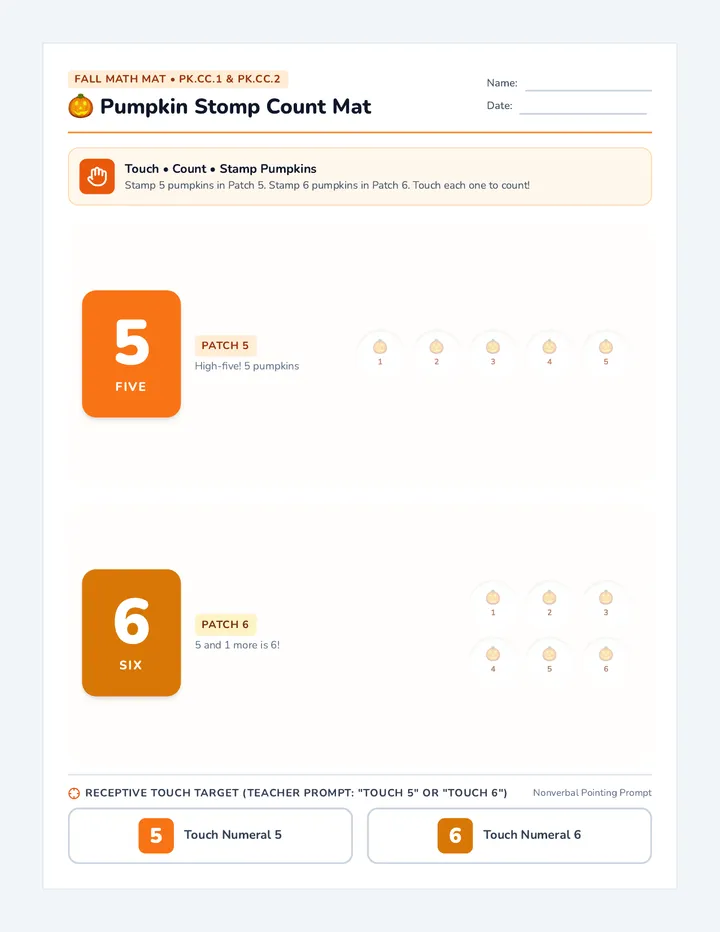 Pumpkin Stomp Count Mat