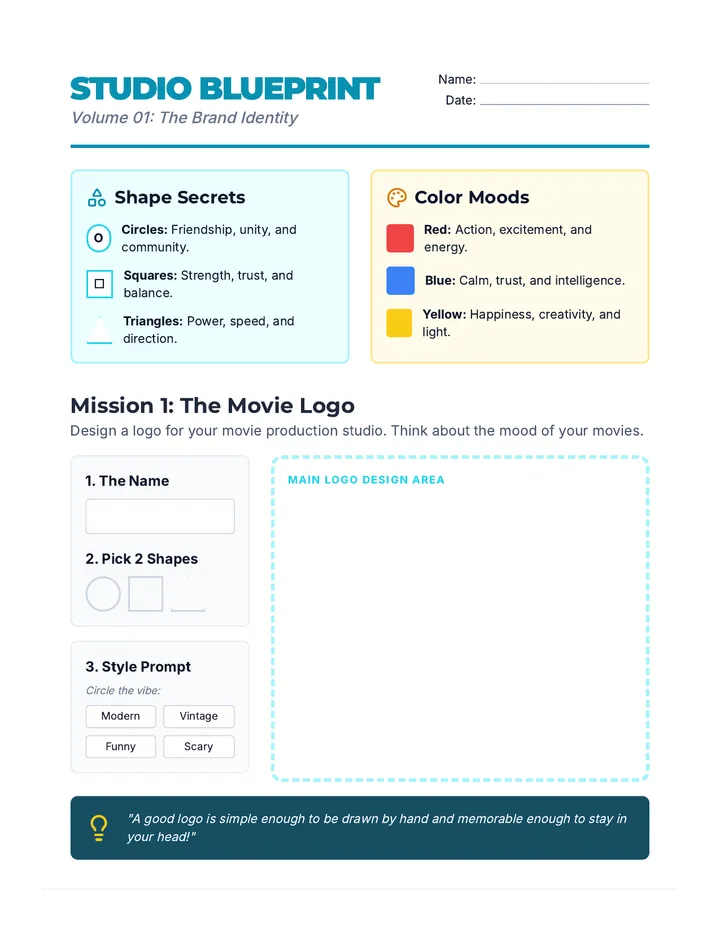 Studio Blueprint Worksheet