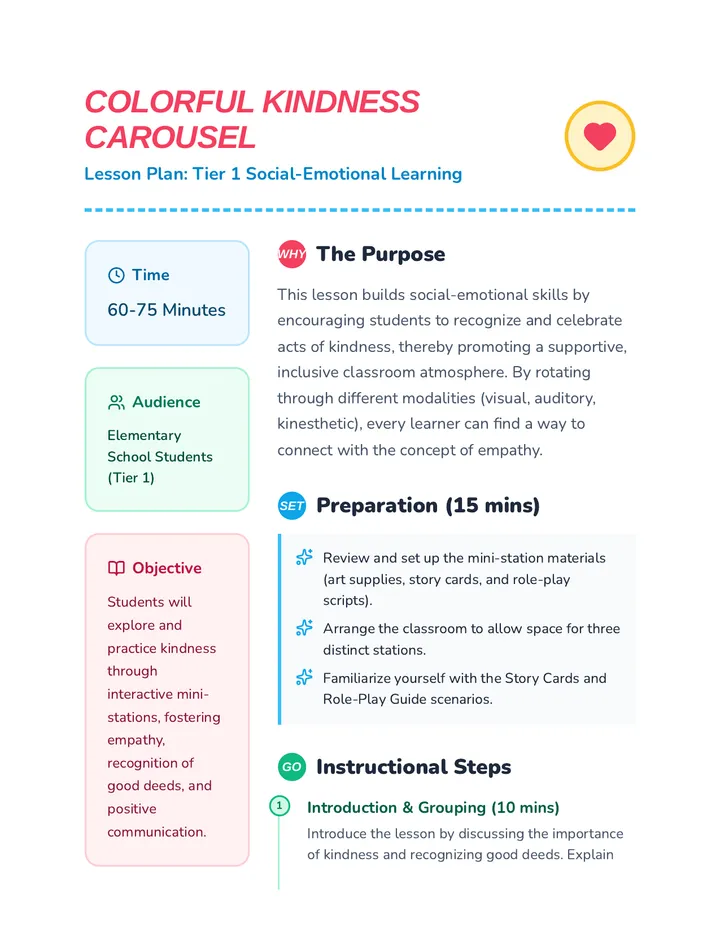 Kindness Carousel Lesson Plan