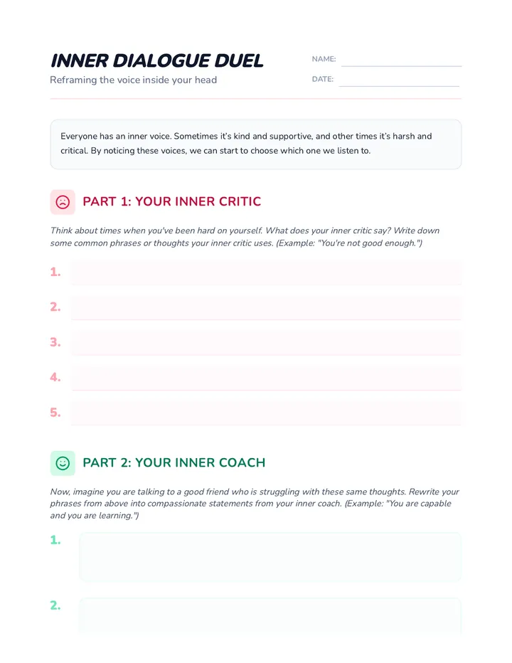 Inner Dialogue Duel Activity