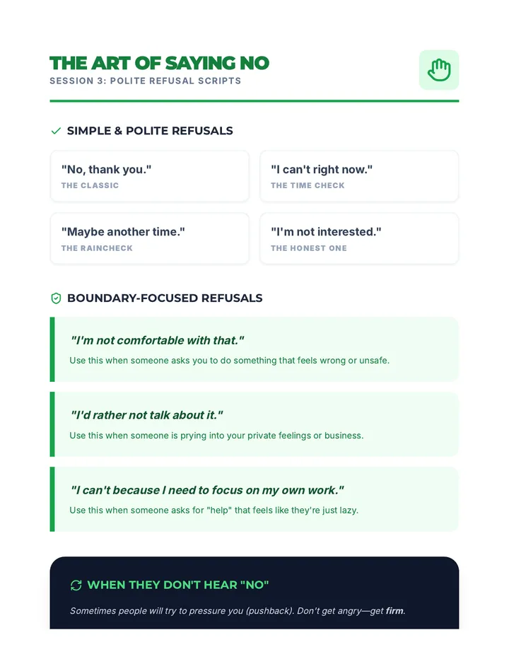 Refusal Scripts Handout