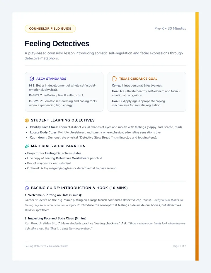 Feeling Detectives Counselor Guide