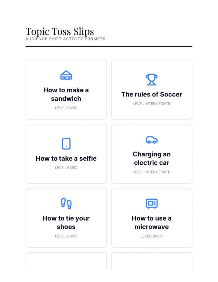 Topic Toss Slips