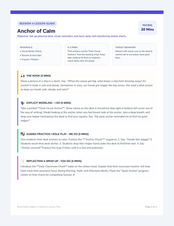 Anchor of Calm Lesson Guide