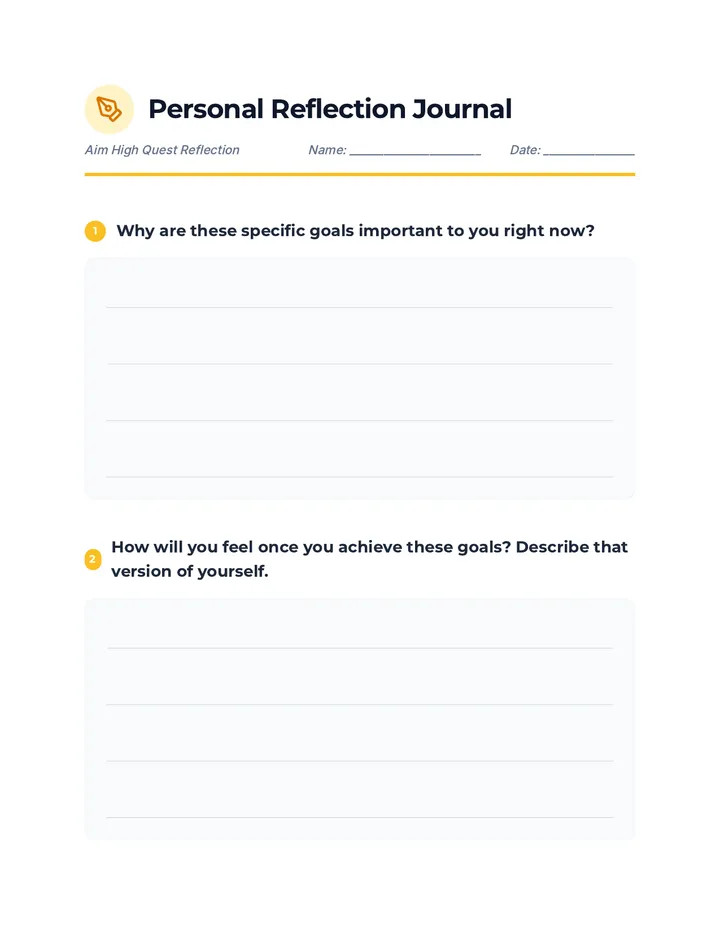 Personal Reflection Journal Template