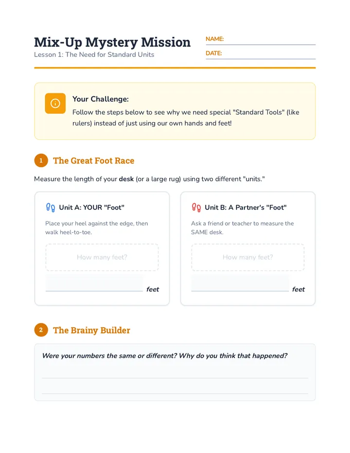 Mix Up Mystery Mission Worksheet