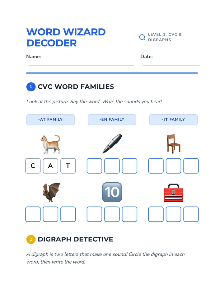 Word Wizard Worksheet