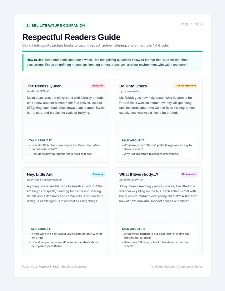 Respectful Readers Reference Guide