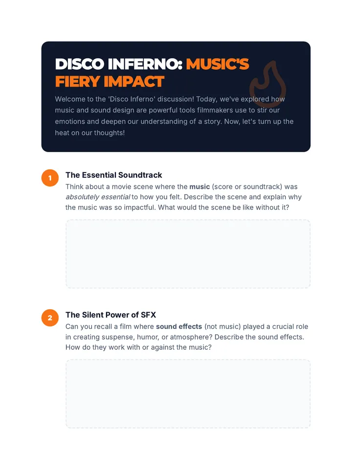 Disco Inferno Discussion Prompt