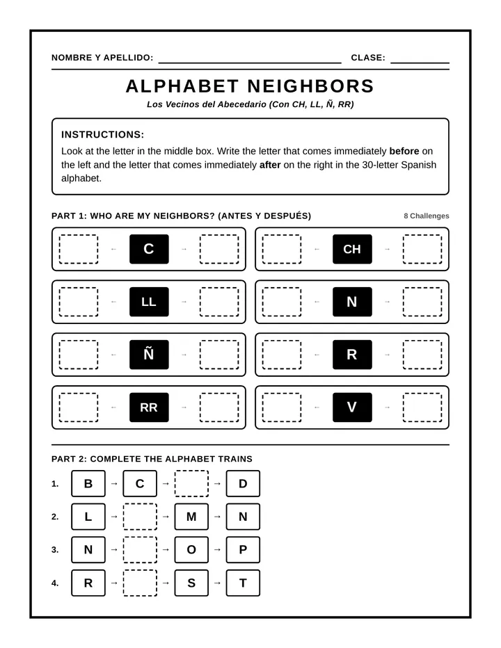 Alphabet Neighbors Worksheet
