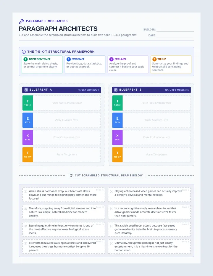 Paragraph Blueprint Sort