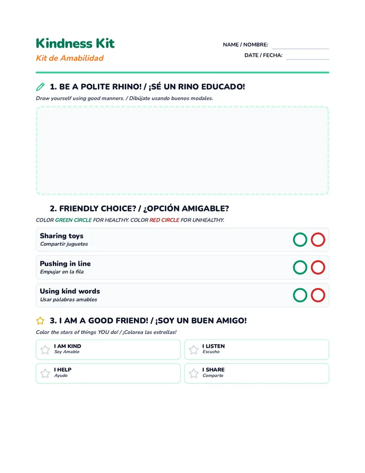 Kindness Kit Worksheet