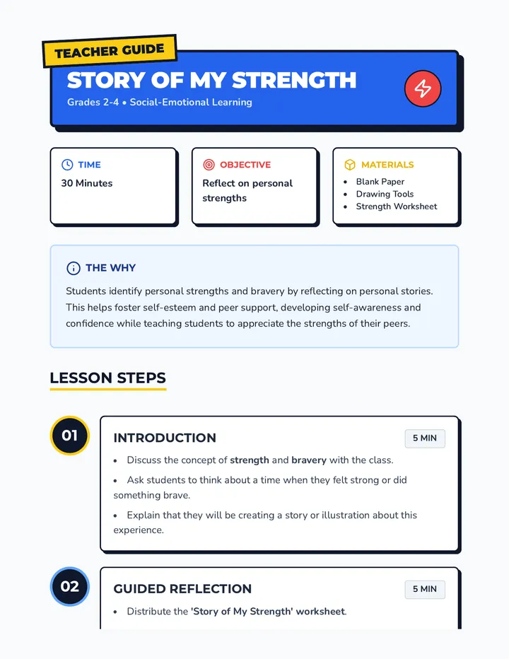 Strength Story Lesson Plan