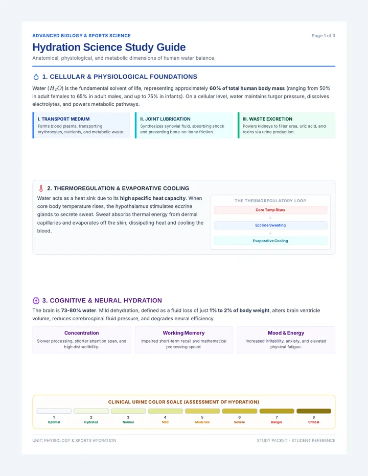 Hydration Science Study Guide