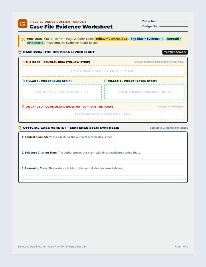 Case File Evidence Worksheet