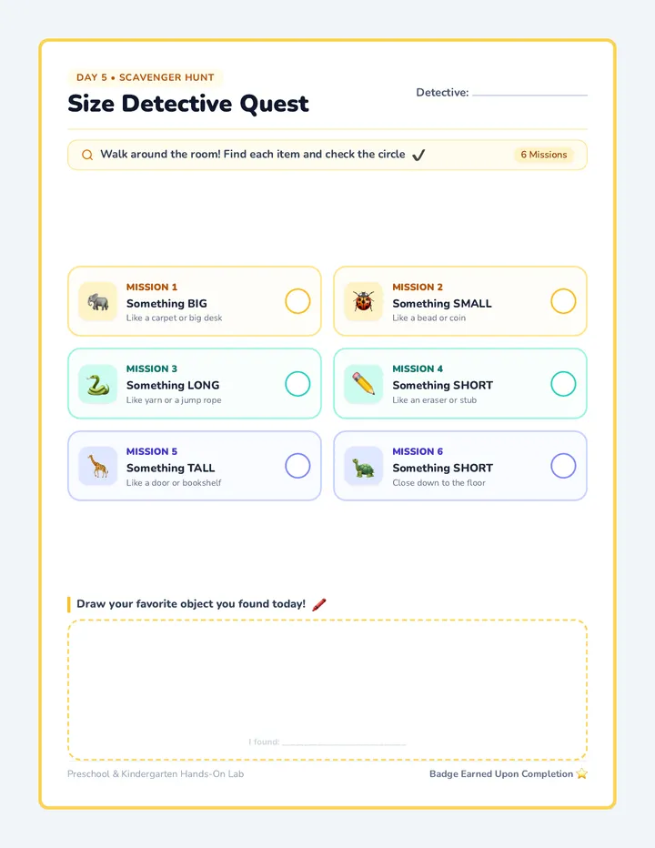 Size Detective Checklist