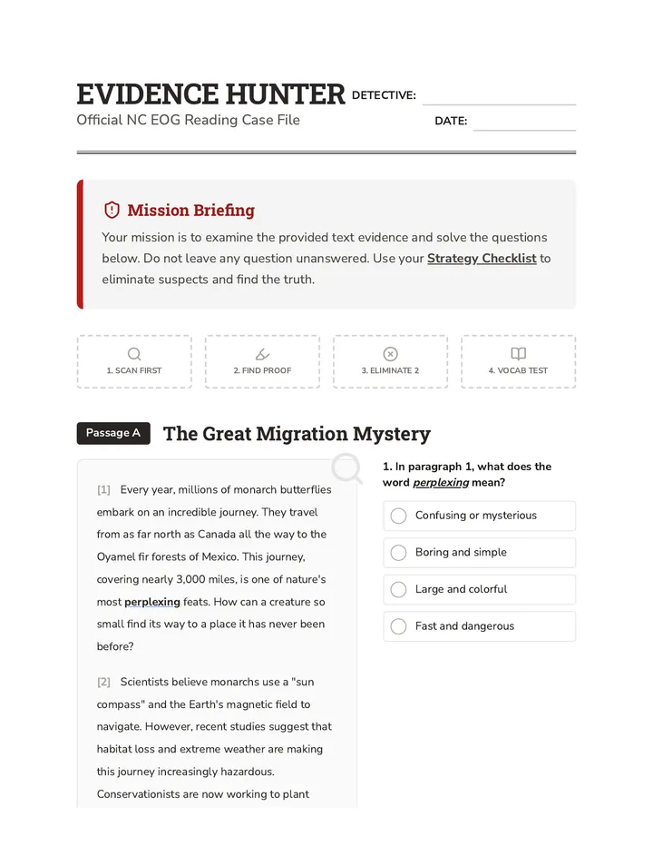Evidence Hunter Worksheet