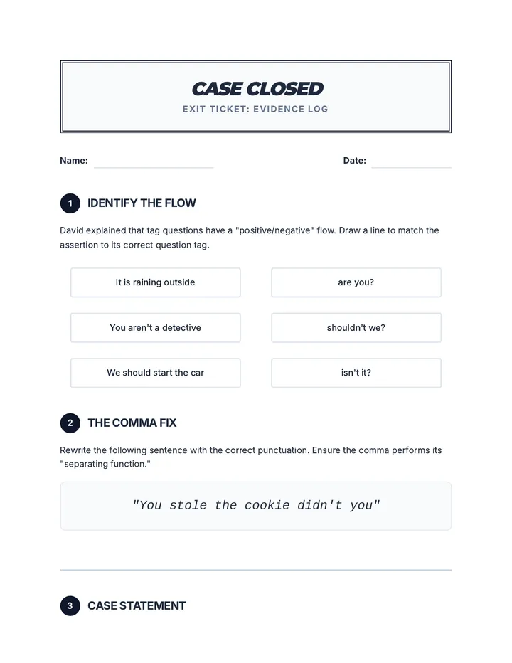 Case Closed Exit Ticket