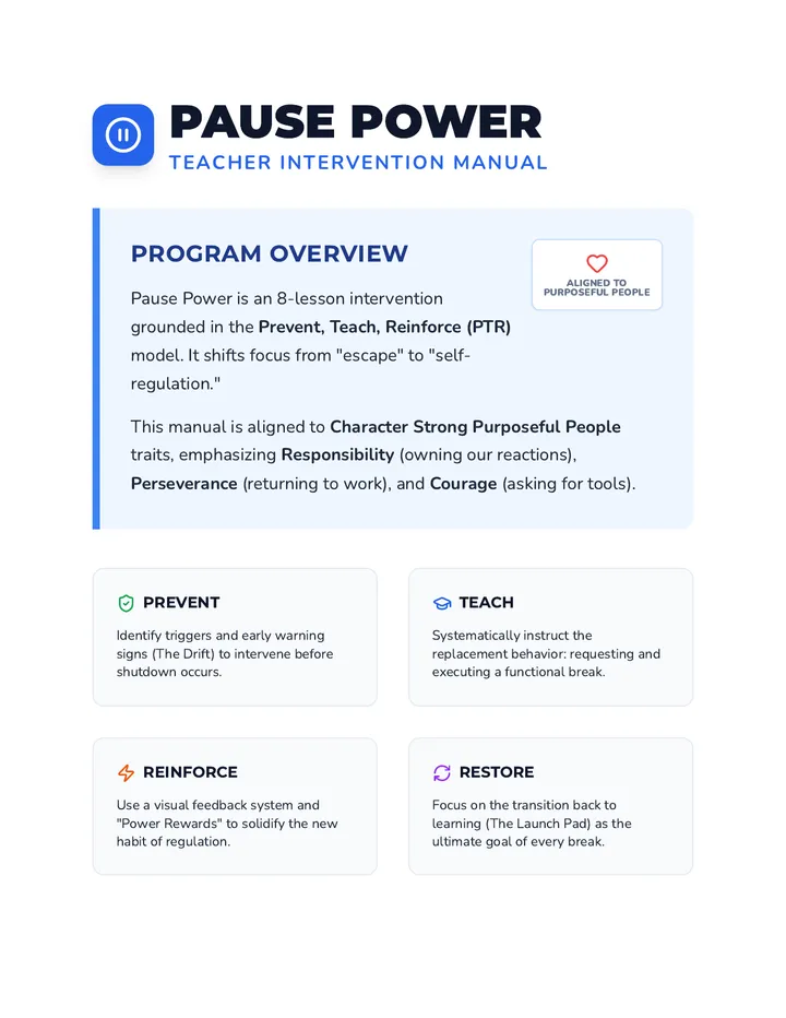 Pause Power Teacher Manual