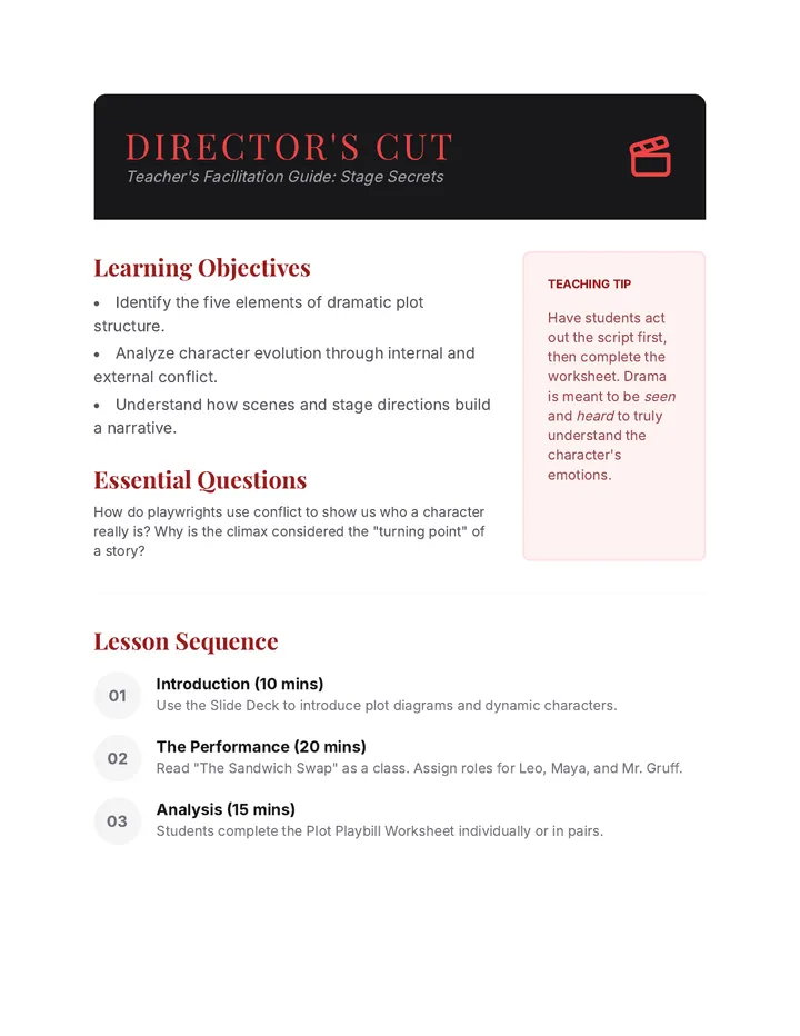 Directors Cut Teacher Guide