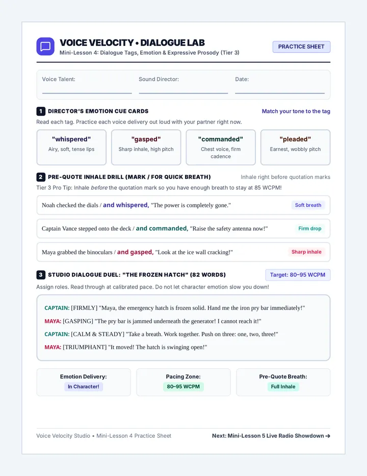 Dialogue Dynamics Practice Sheet