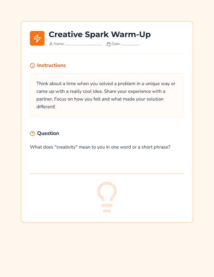 Creative Spark Warm Up
