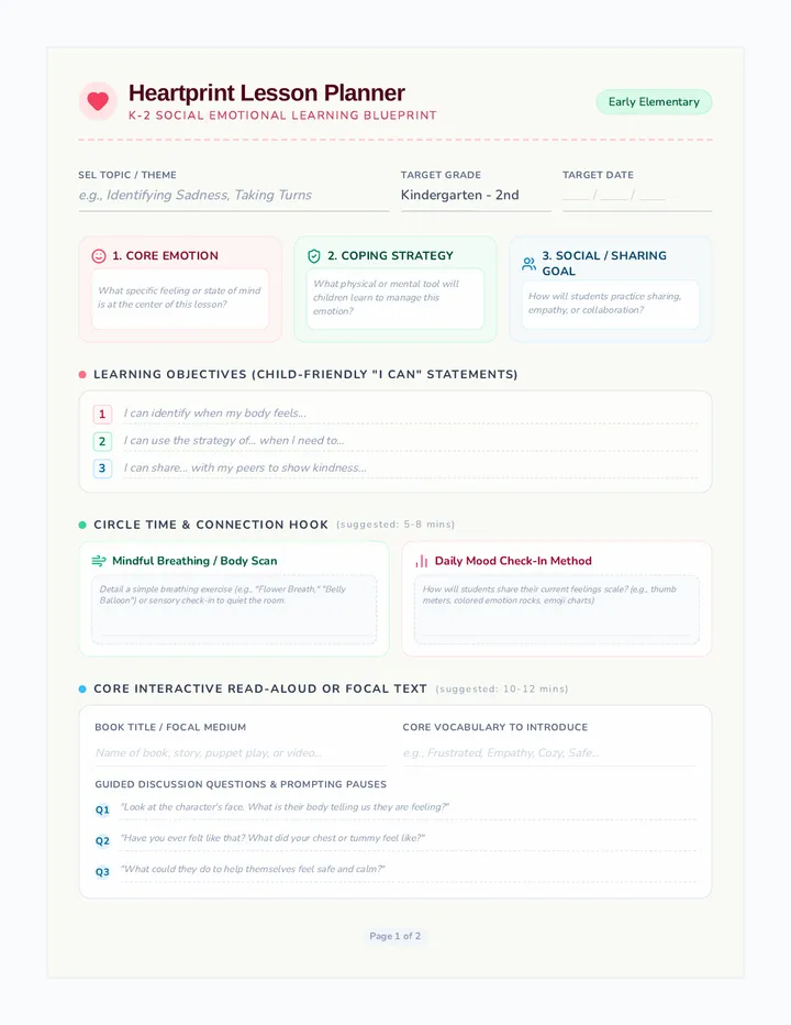 Heartprint Planner Template