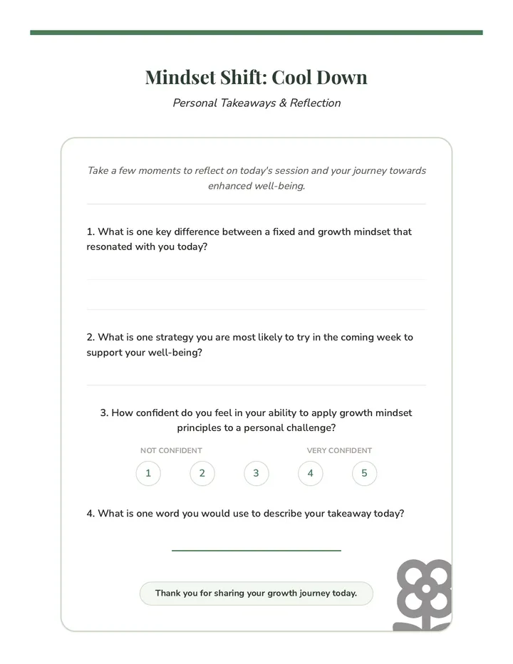 Mindset Shift Cool Down