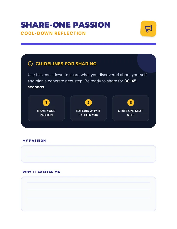 Share One Passion Cool Down