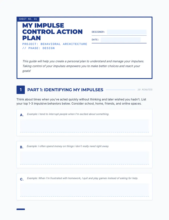 My Impulse Control Action Plan Project