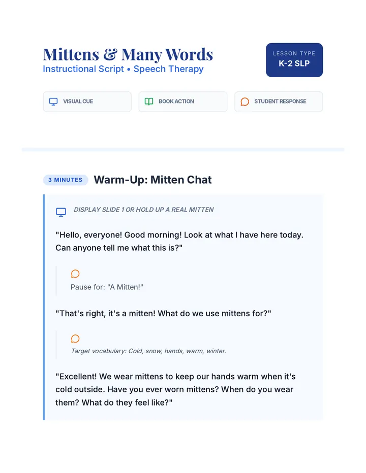 Mittens & Many Words Script