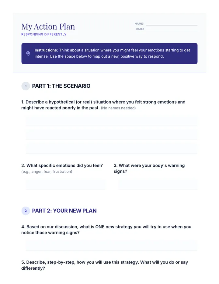 My Action Plan Activity