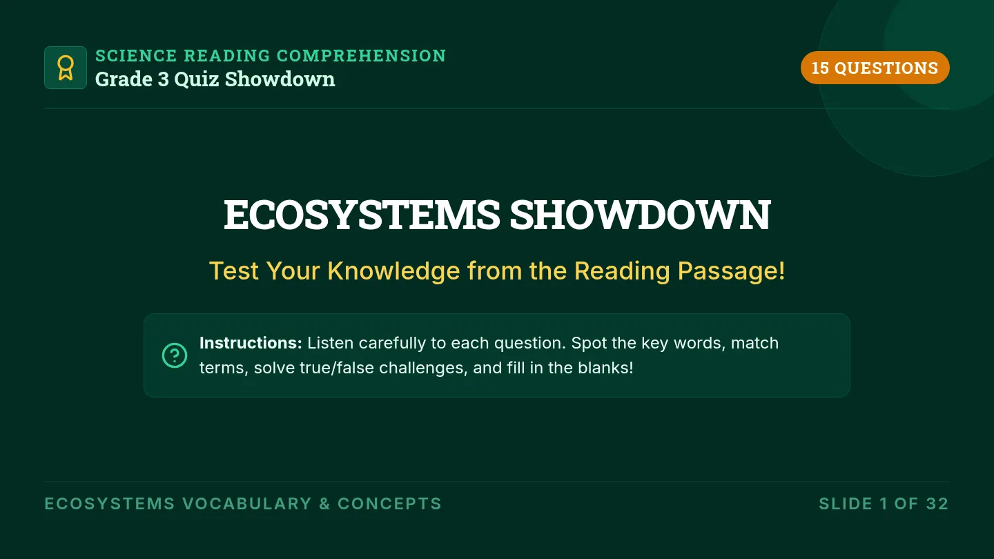 Ecosystem Reading Quiz Slides