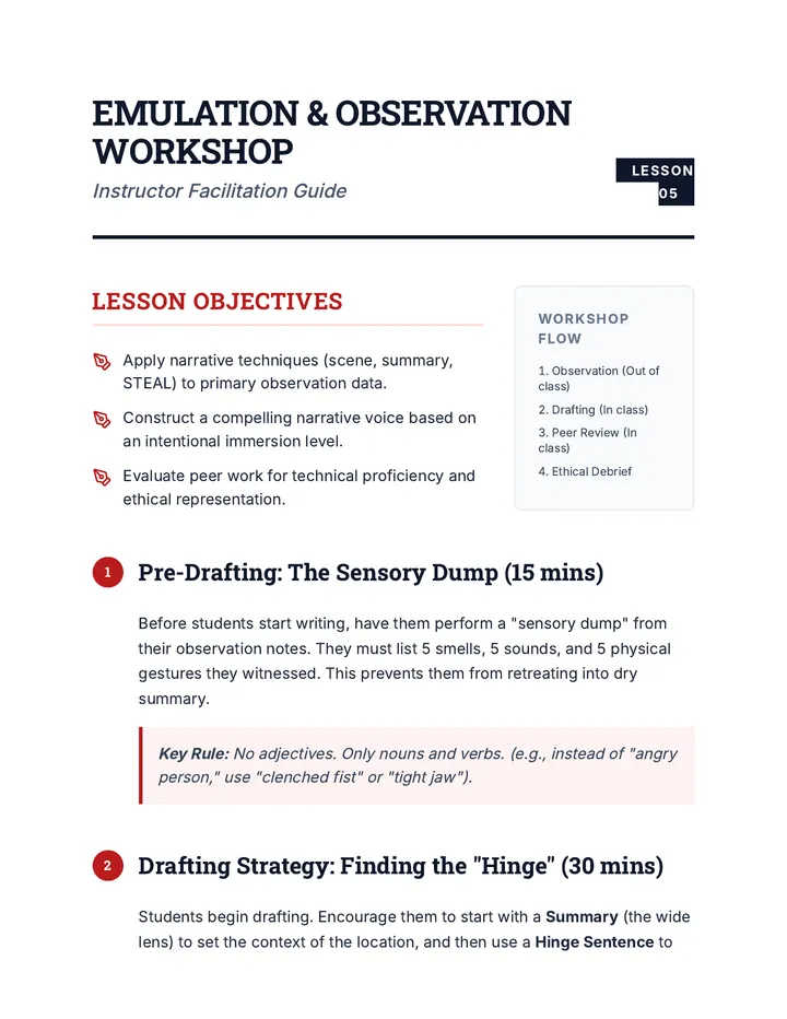 Emulation Workshop Teacher Guide探索