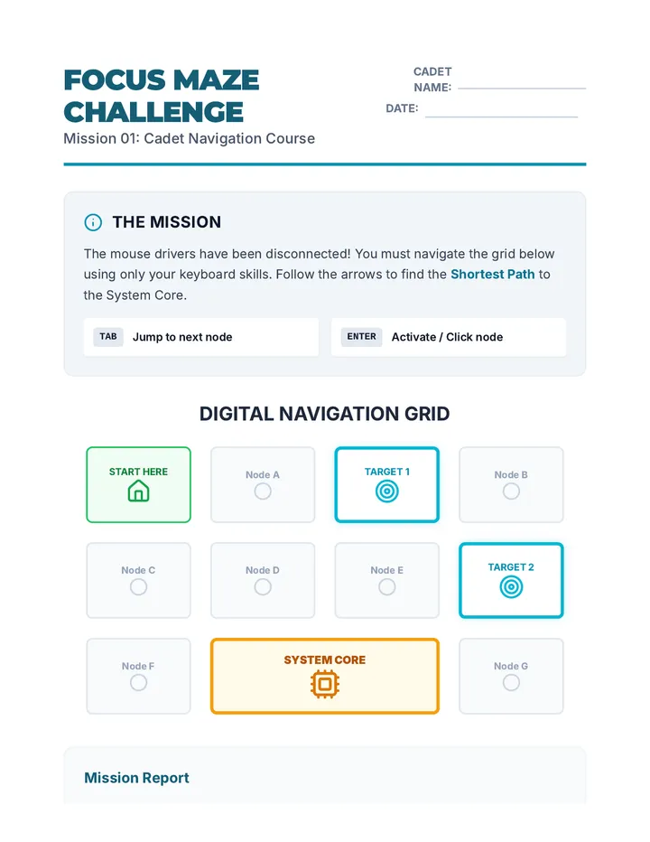 Focus Maze Activity